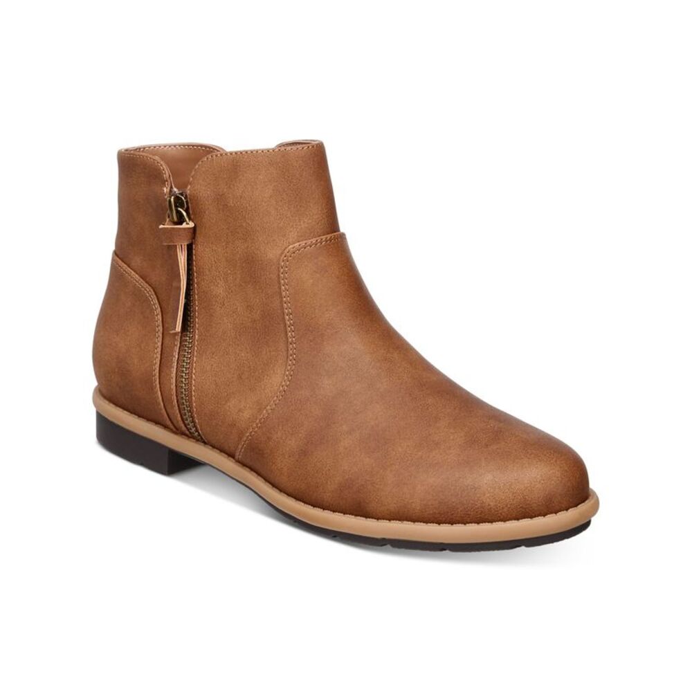 STYLE & COMPANY Womens Brown Zipper Oaklynn Almond Toe Block Heel Booties 6 M